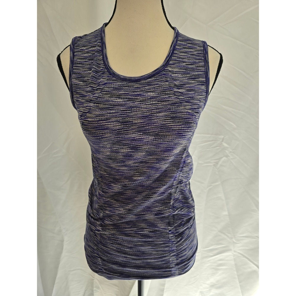 Athleta Seamless Heathered Purple Blue Tank Top Athletic Workout Gym Size S